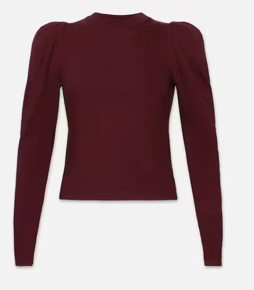 Burgundy Draped Femme Long Sleeve