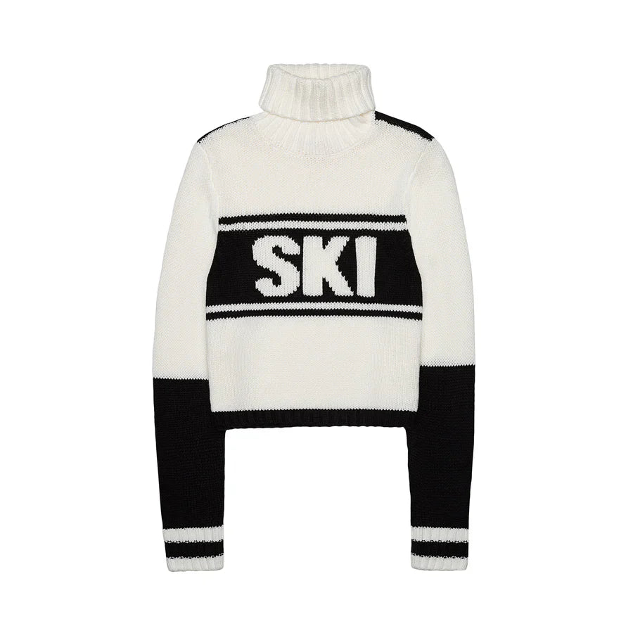Black Cropped Ski Turtleneck