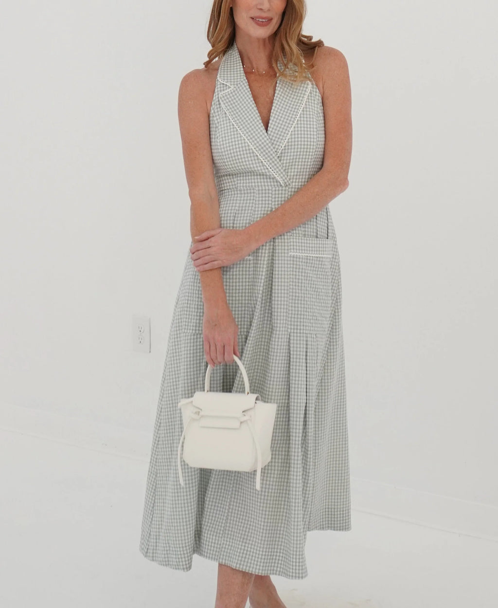 Sage Halter Midi Dress