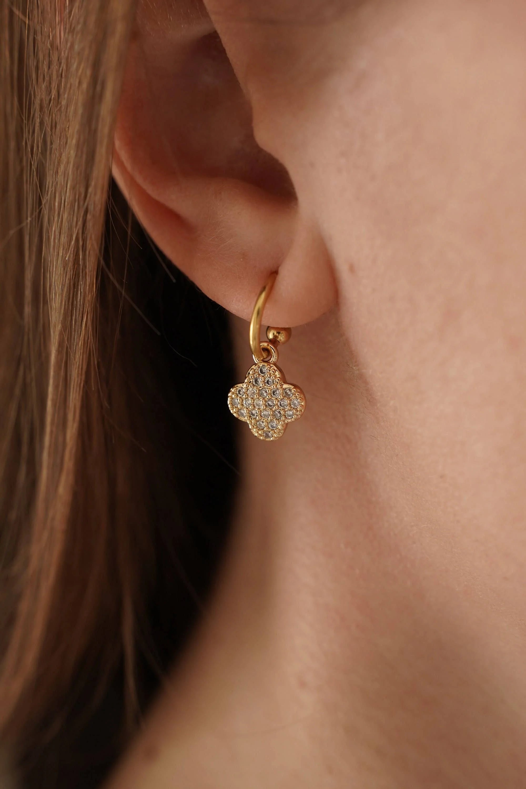 Stainless steel clover earrings