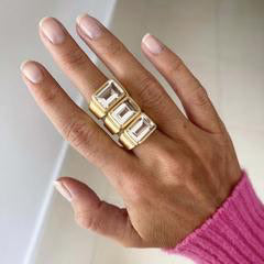 Gold Crystal Cocktail Ring