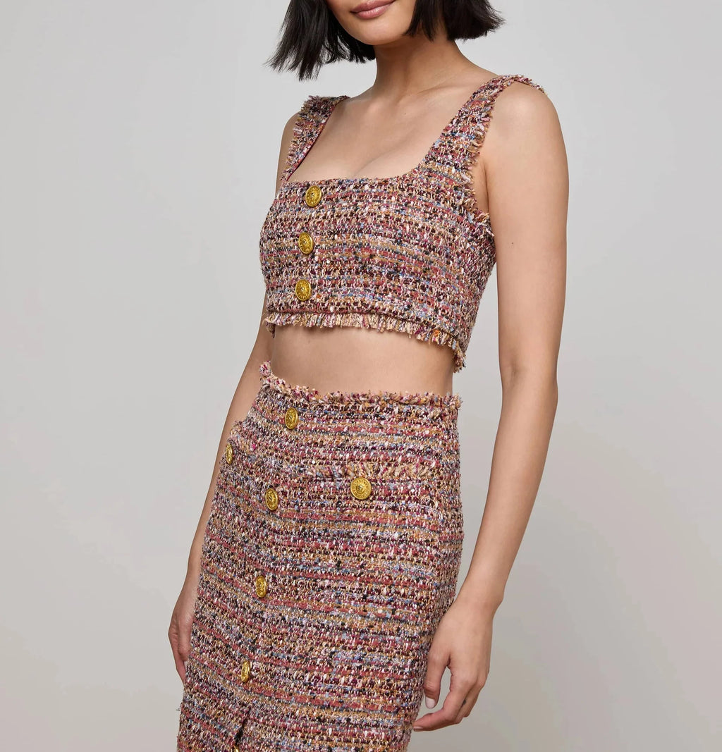 Mauve Tweed Maylin Bralette Top