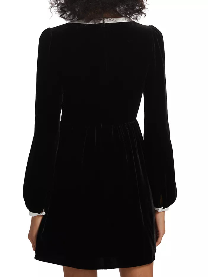 Black Camille Bow Mini Dress