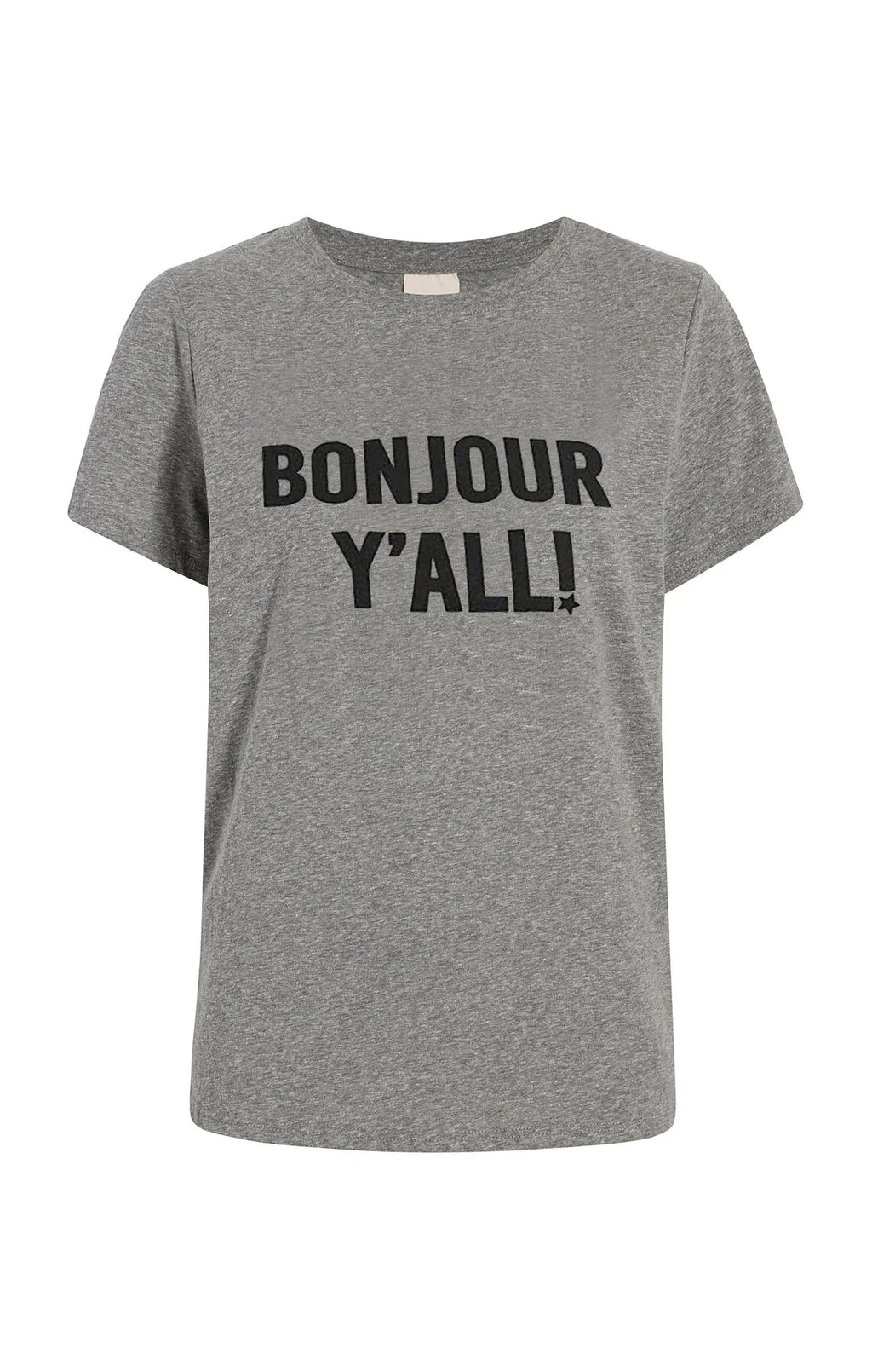 Gray Bonjour Yall Tee
