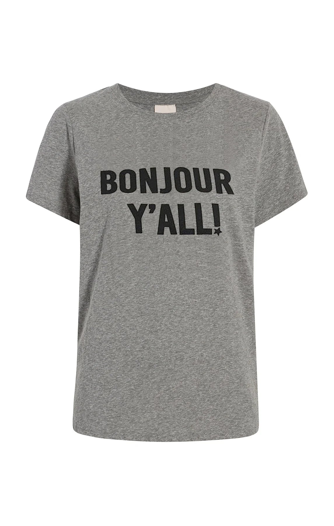Gray Bonjour Yall Tee