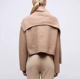 Camel Elson Scarf Sweater