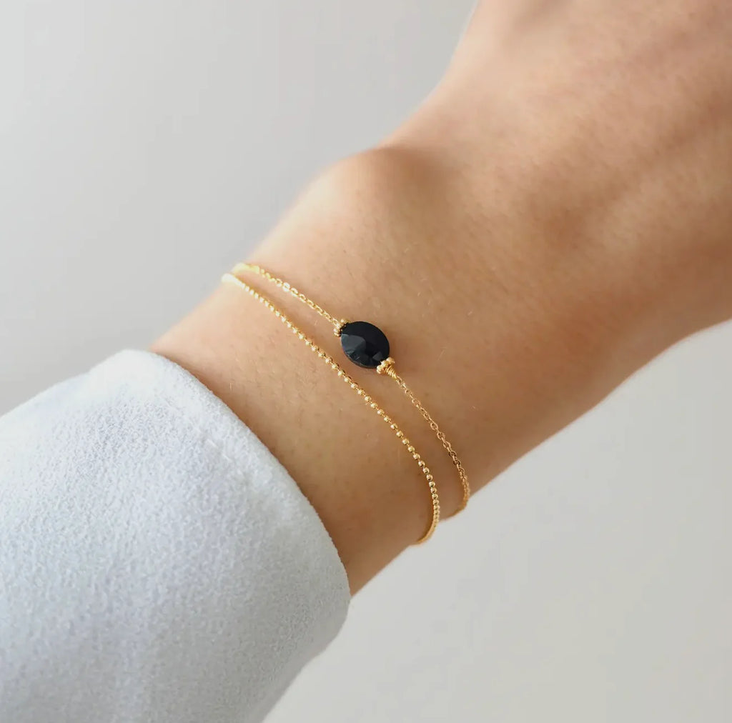 Stainless Steel Onyx Bracelet