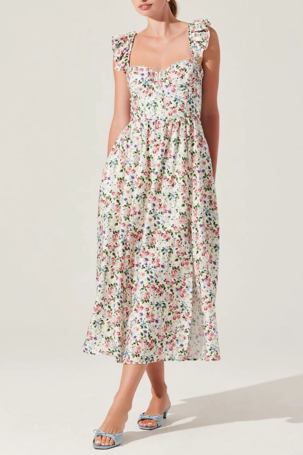 Ivory Multi Floral Wedelia Dress
