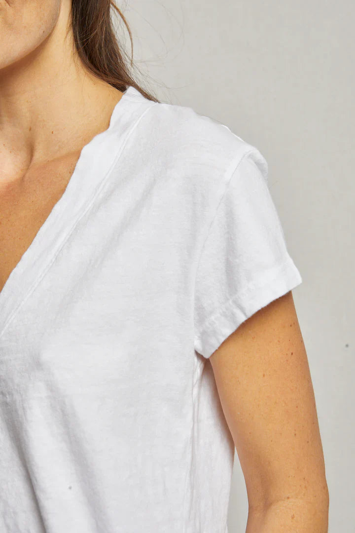 White Alani V-Neck Tee