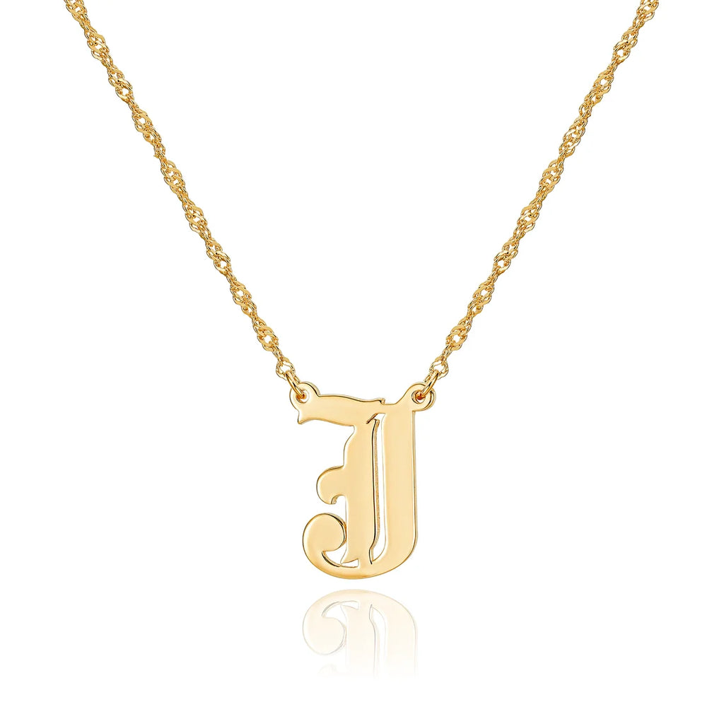 Nouveau Old English Pendant Necklace