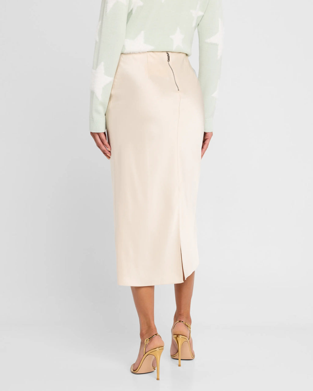 Cream Maeve Mid-Length Slip Skirt