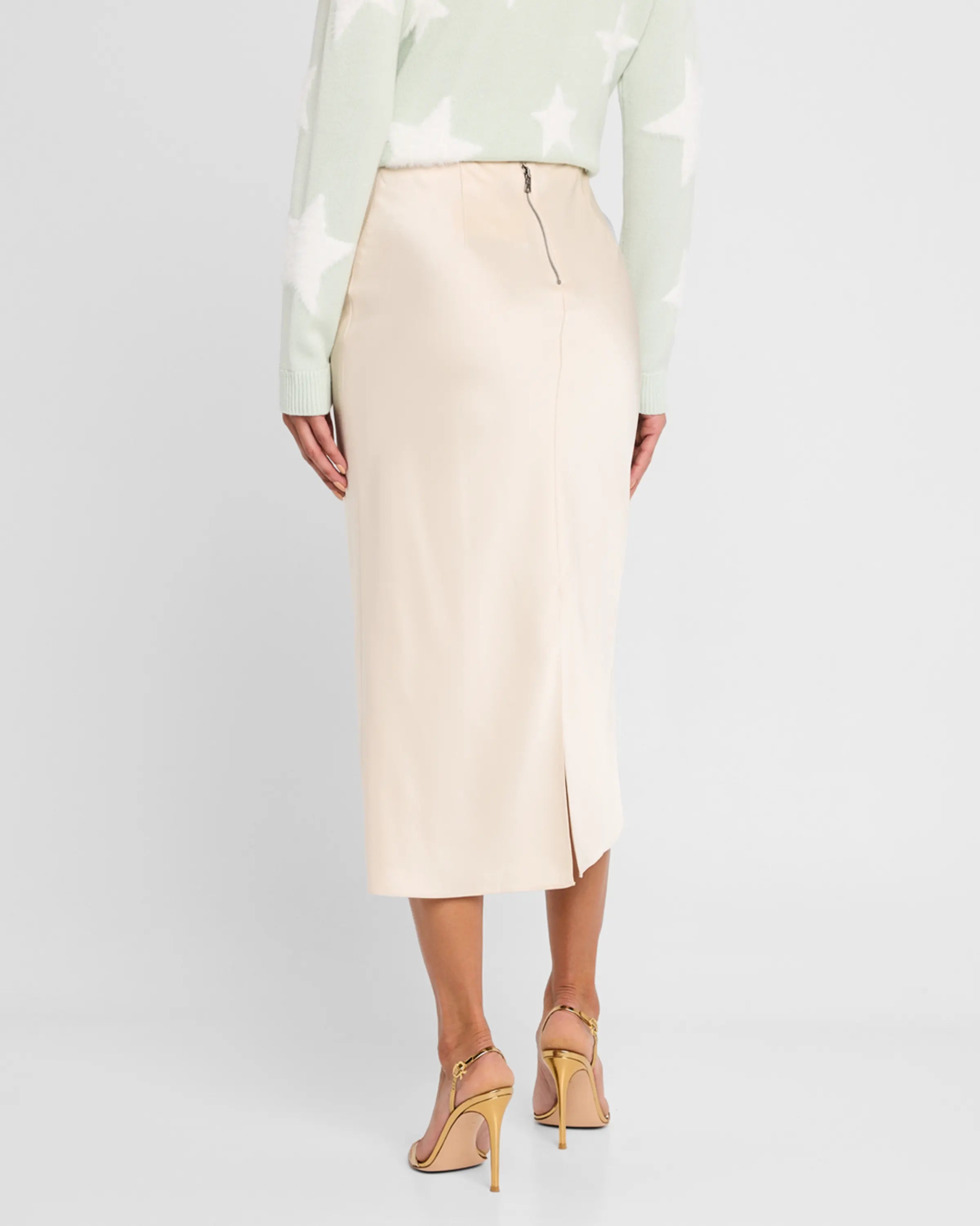 Cream Maeve Mid-Length Slip Skirt