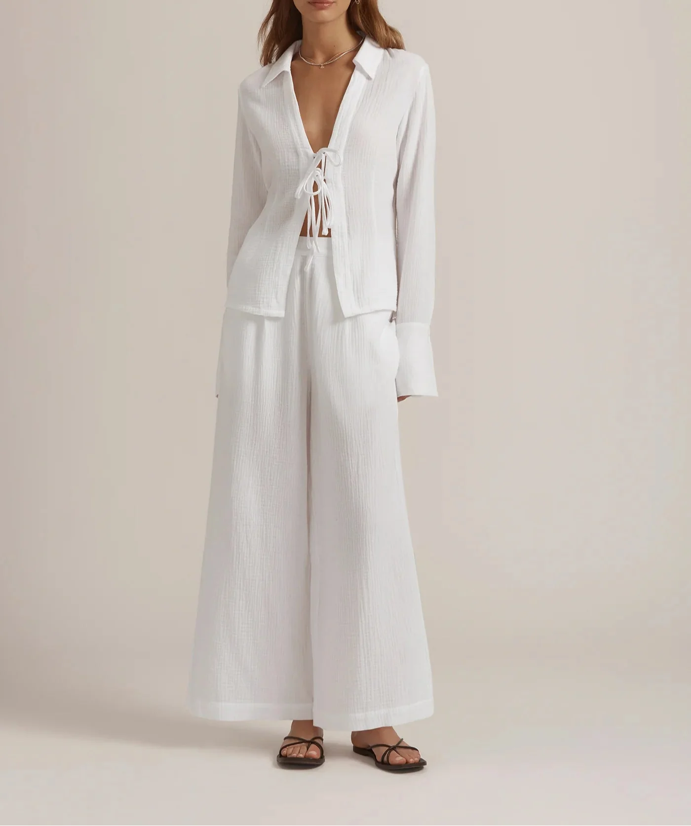 Bright White Tied and True Top