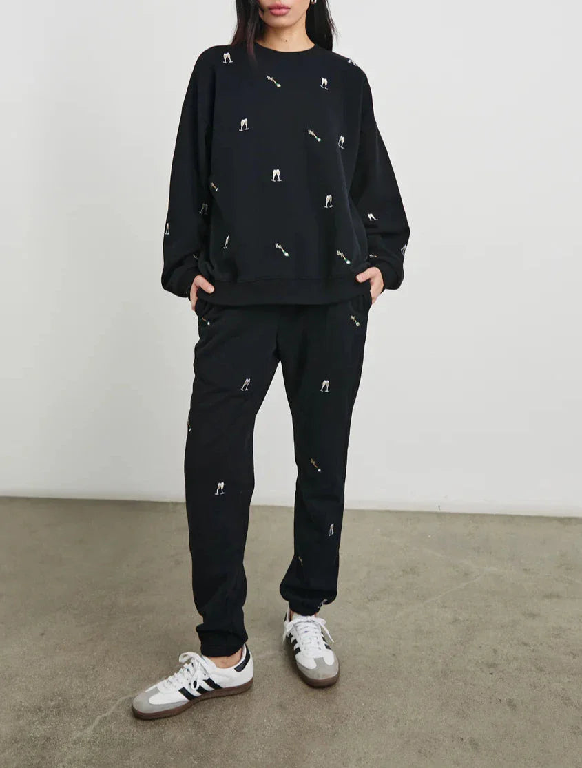 Black Champagne Varsity Sweatshirt