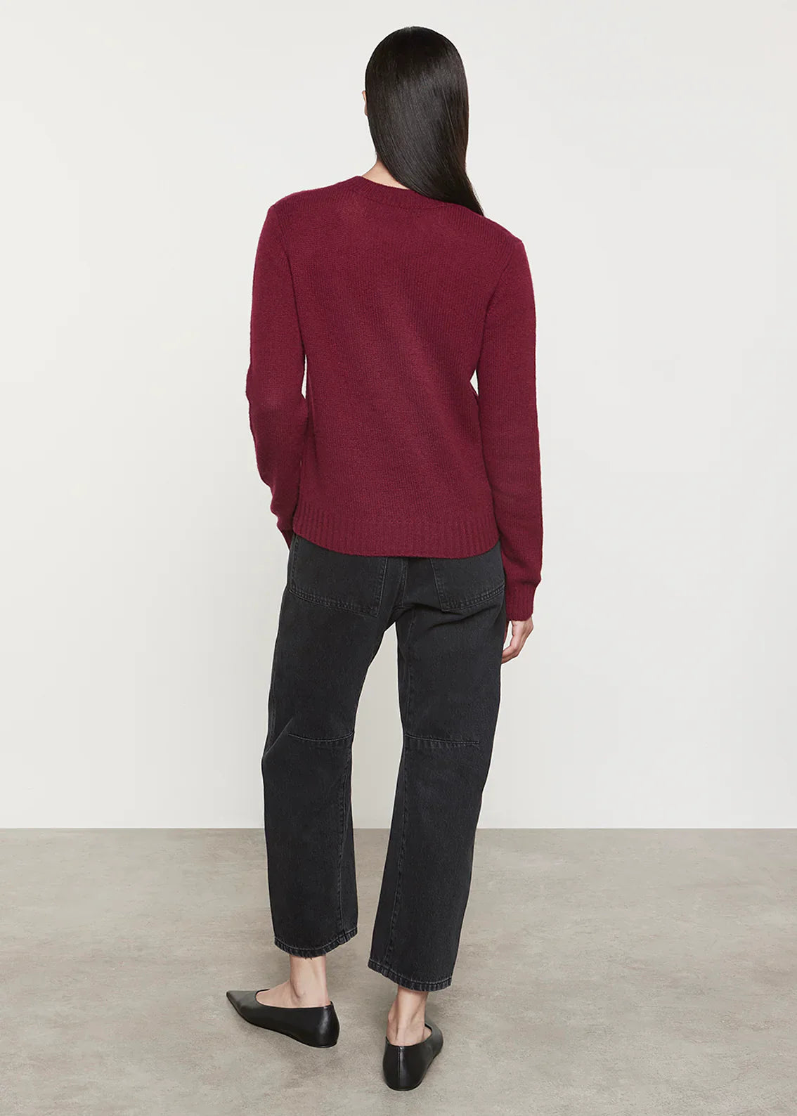 Burgundy Cashmere Easy L/S Crew