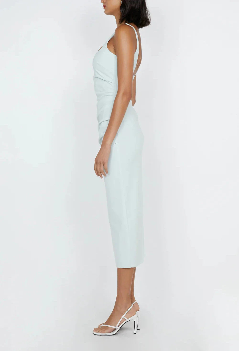 Ocean Mist Aveline Tuck Midi Dress