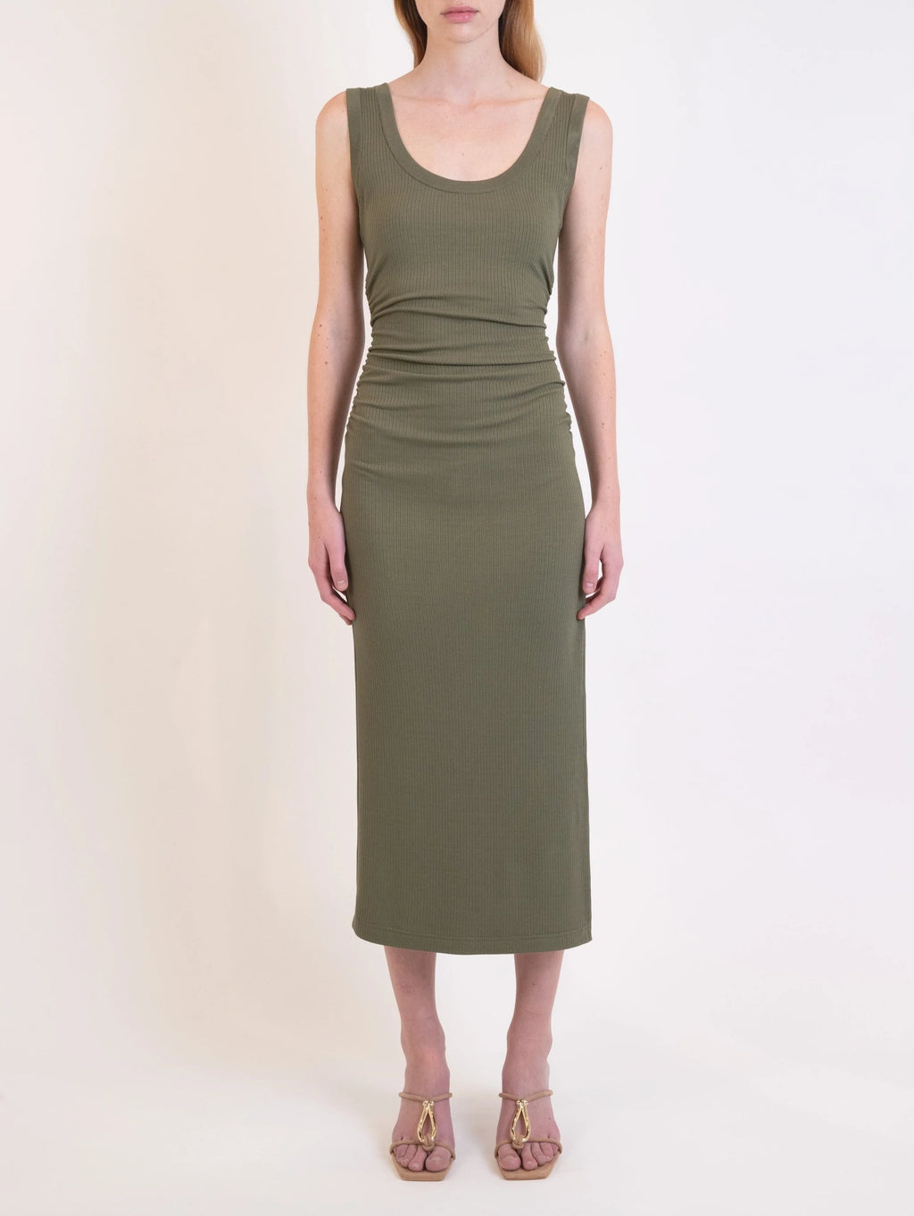 Army Green Trudy Midi Dress