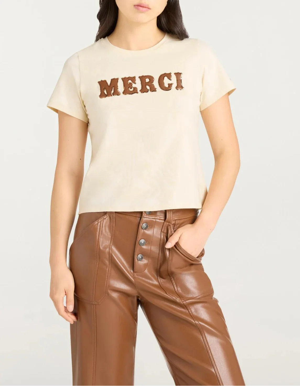 Leather Merci Tee