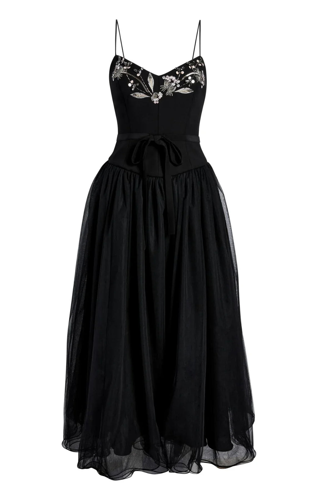 Black Floral Freddi Midi Dress