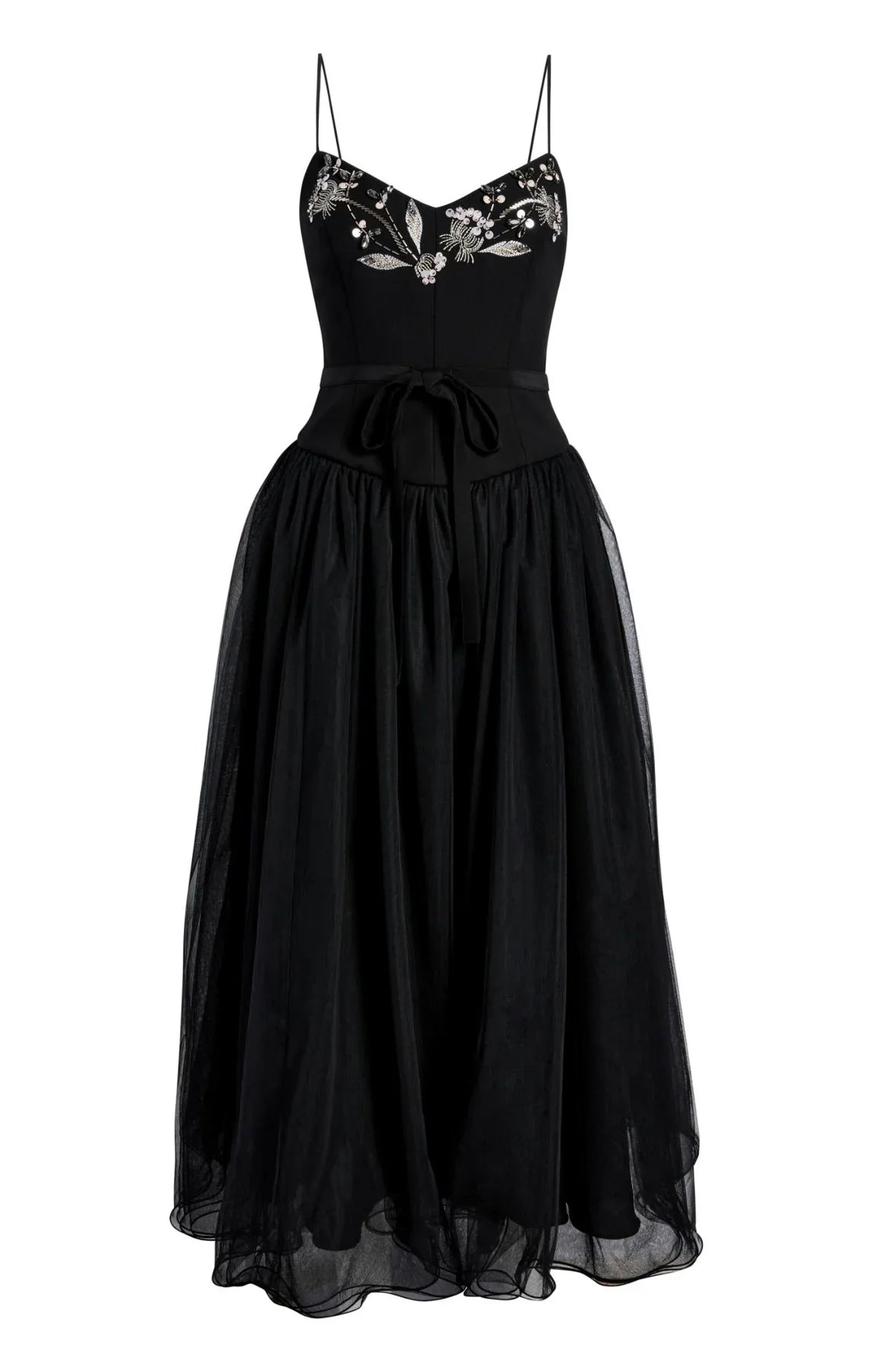 Black Floral Freddi Midi Dress