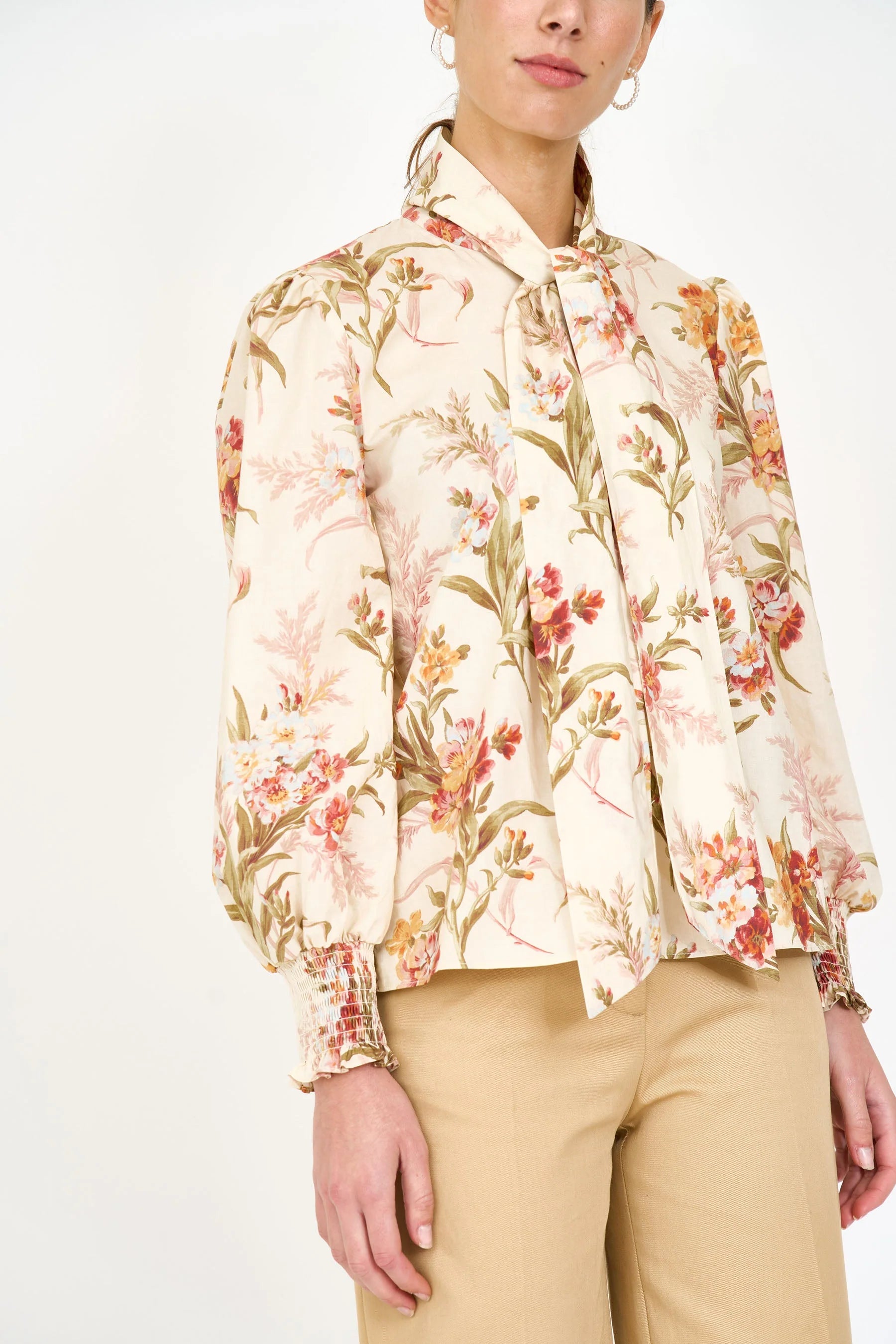 Ivory Brocade Georgia Blouse