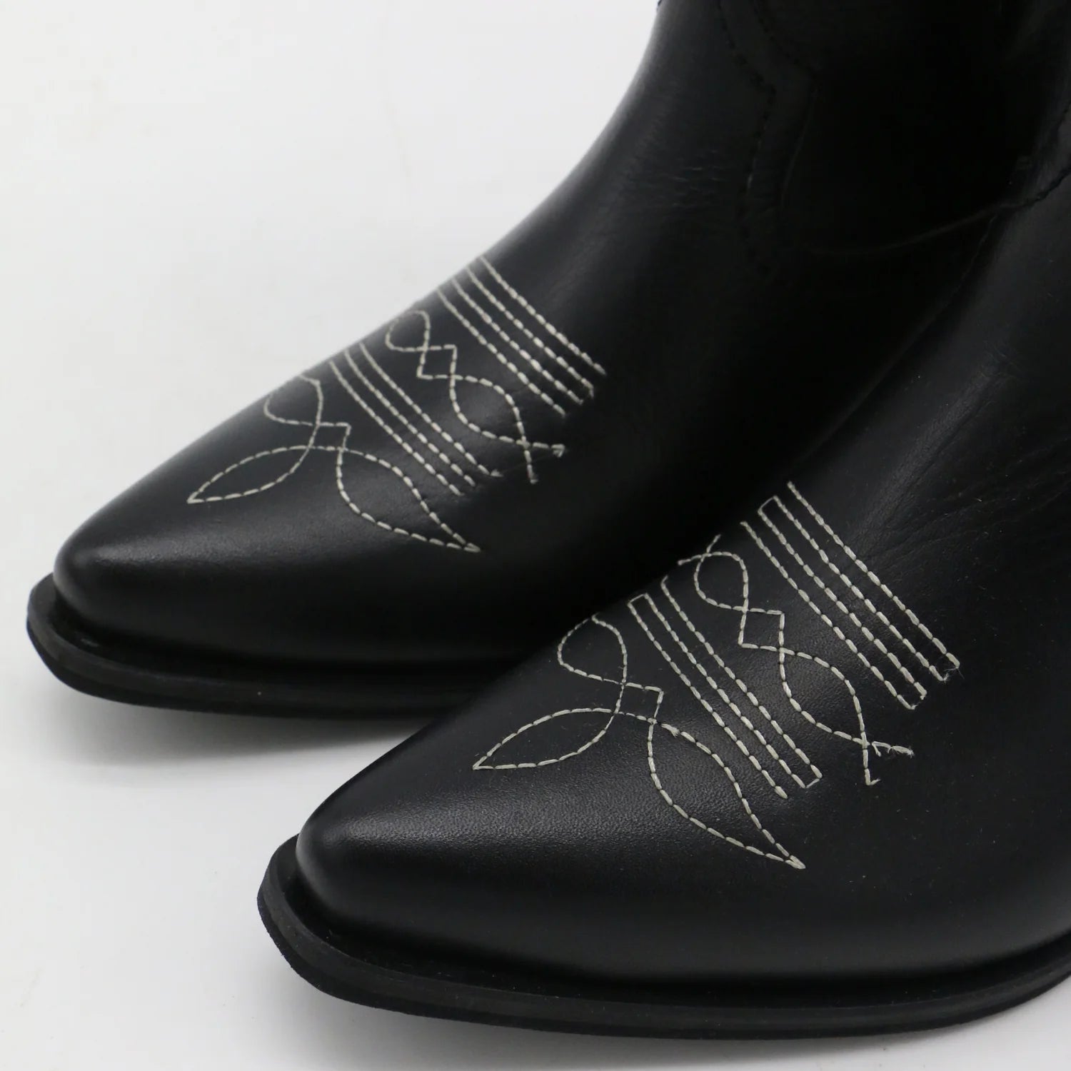 Black Leather Moonrise Cowboy Boots