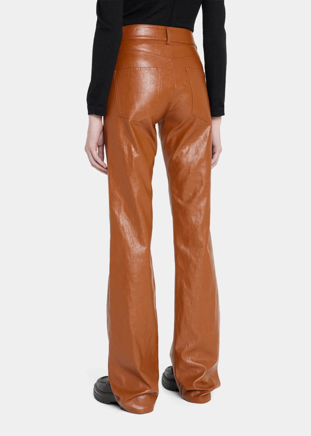 Cognac Vegan Leather  Freddie Pant