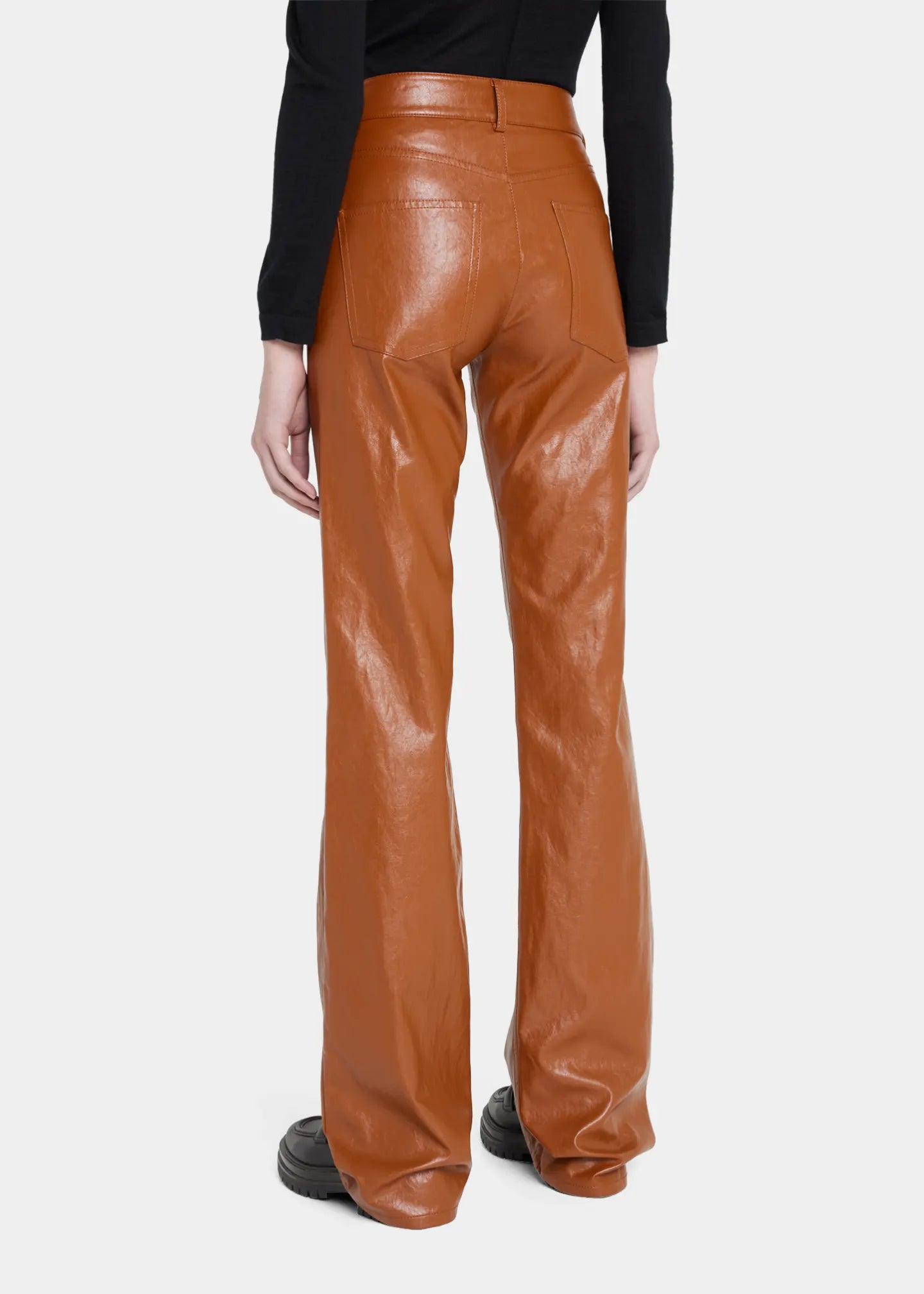 Cognac Vegan Leather  Freddie Pant