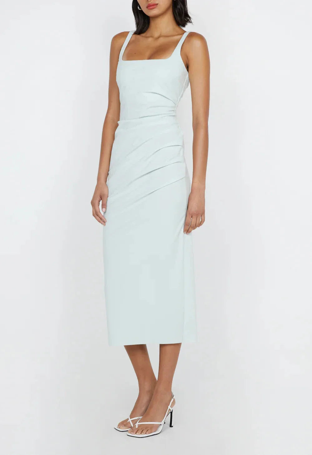 Ocean Mist Aveline Tuck Midi Dress