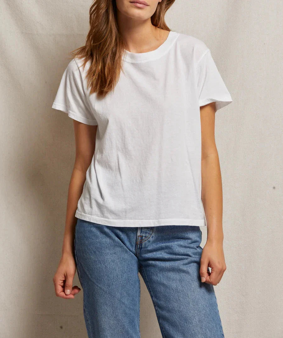 White Ruby Cotton Boxy Crew Tee