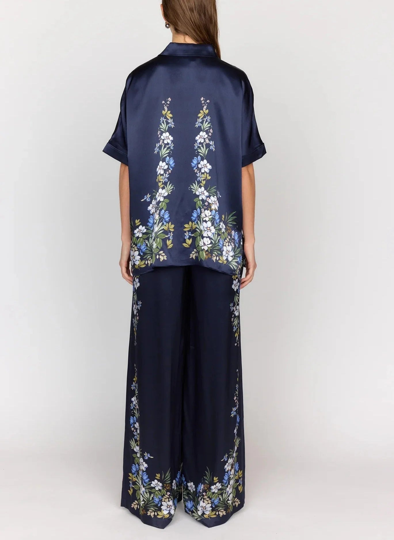 James Top - Navy Trellis