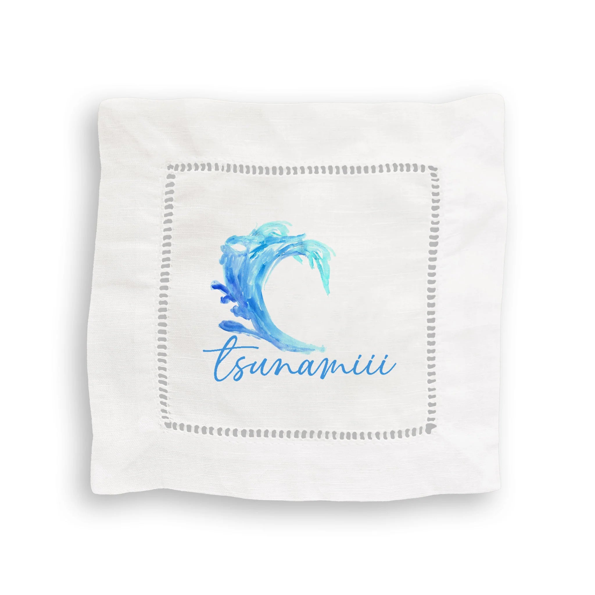 White Lotus Mixed Linen Cocktail Napkin Set