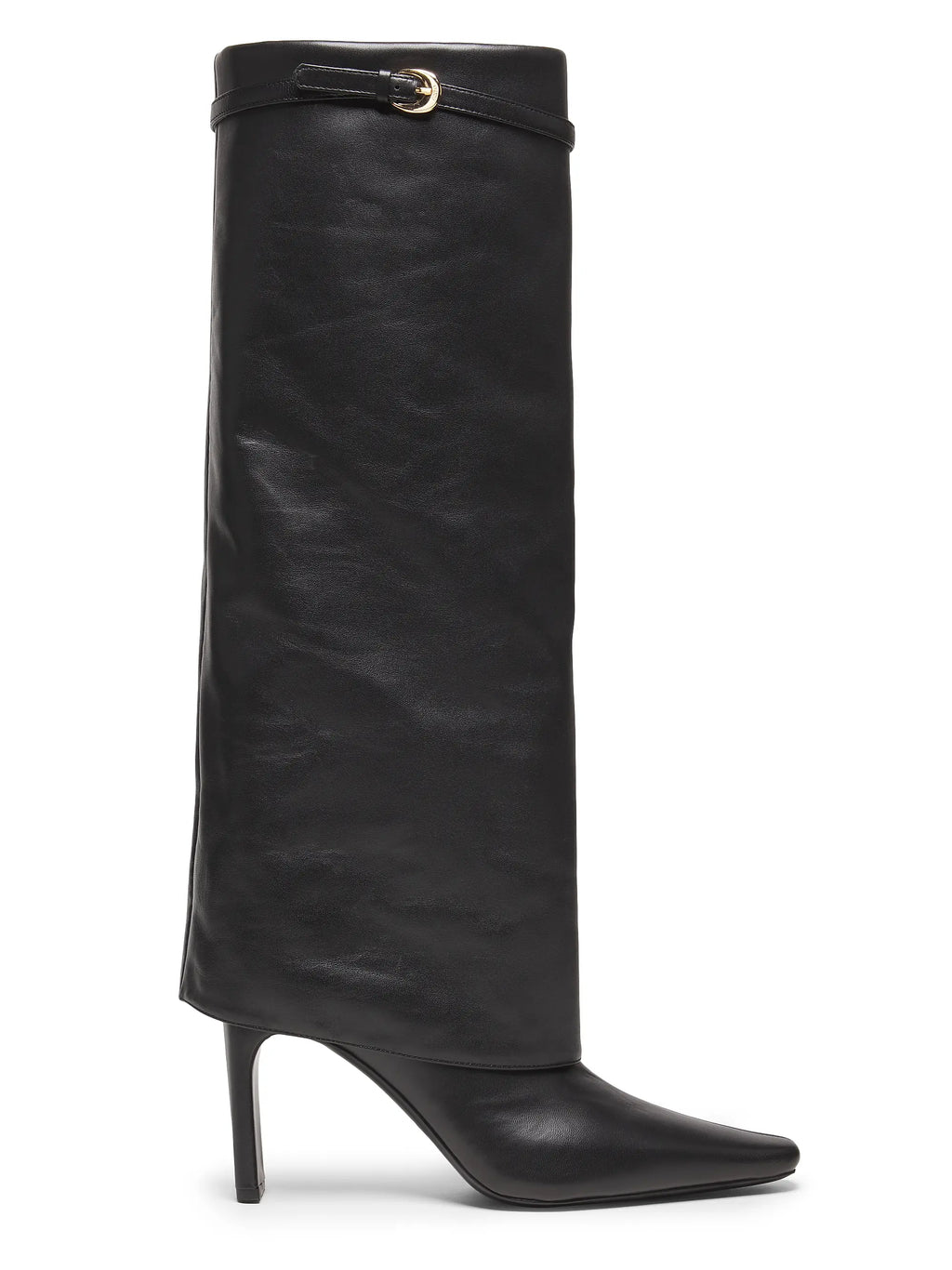 Black Wally Foldover High Heel Boot