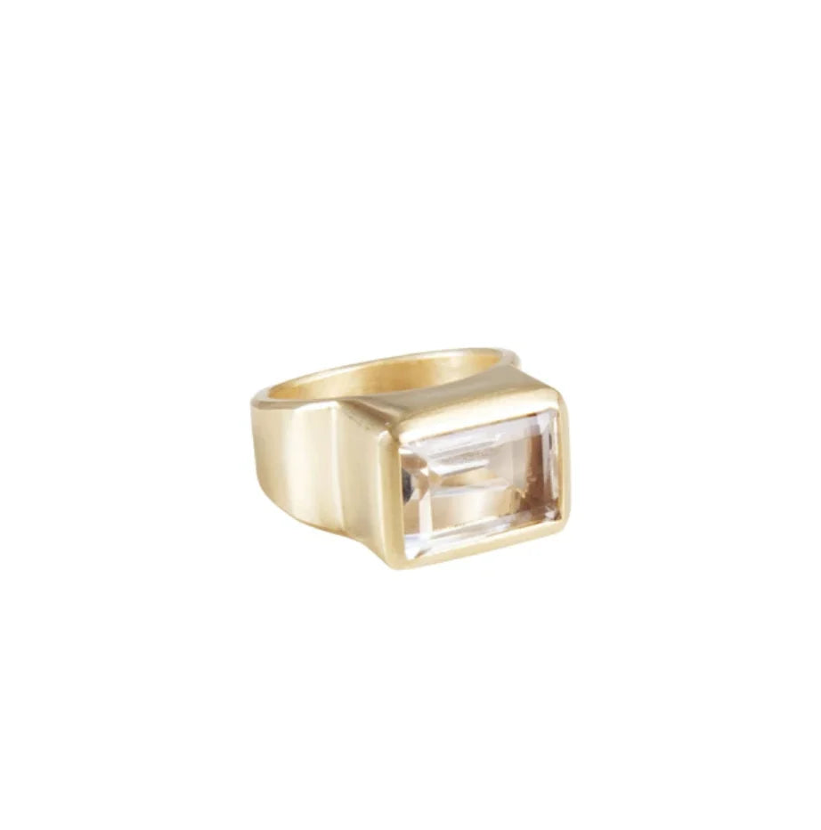 Gold Crystal Cocktail Ring