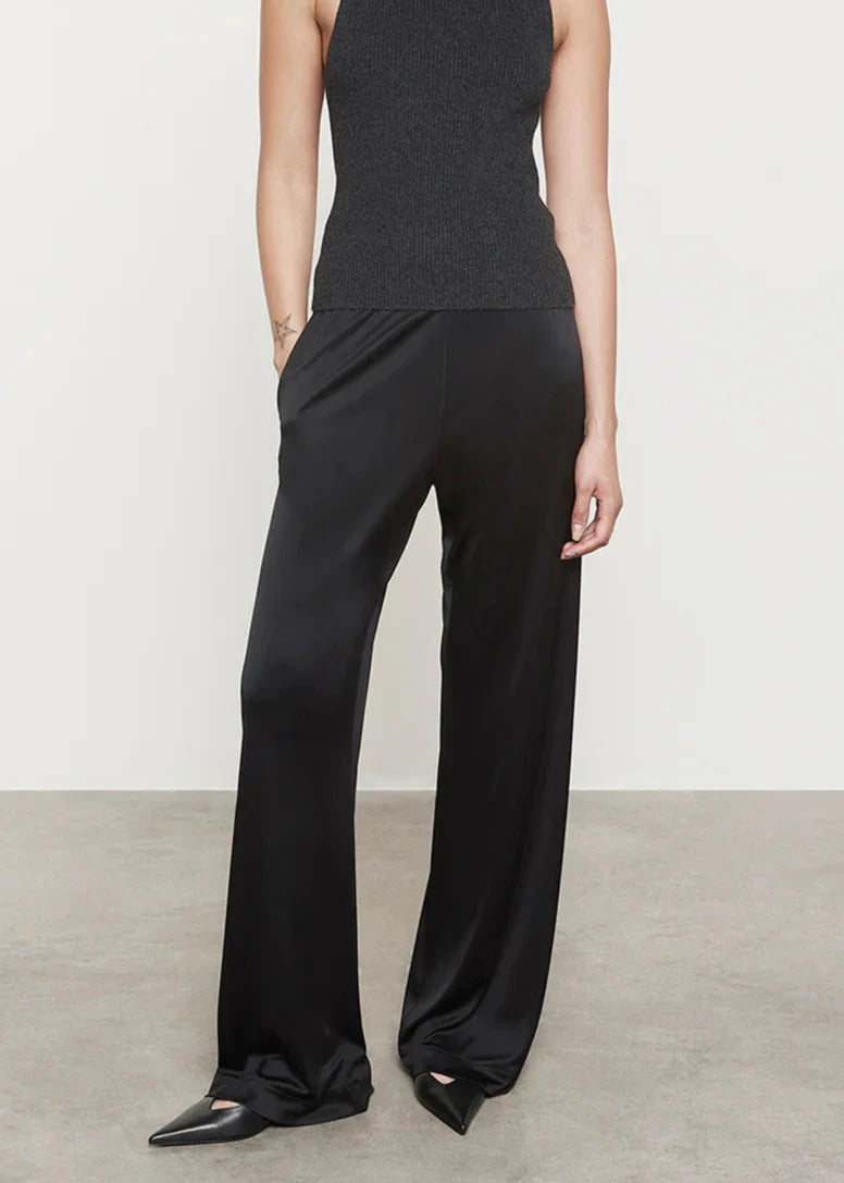 Burgundy Liquid Jersey Resort Pant