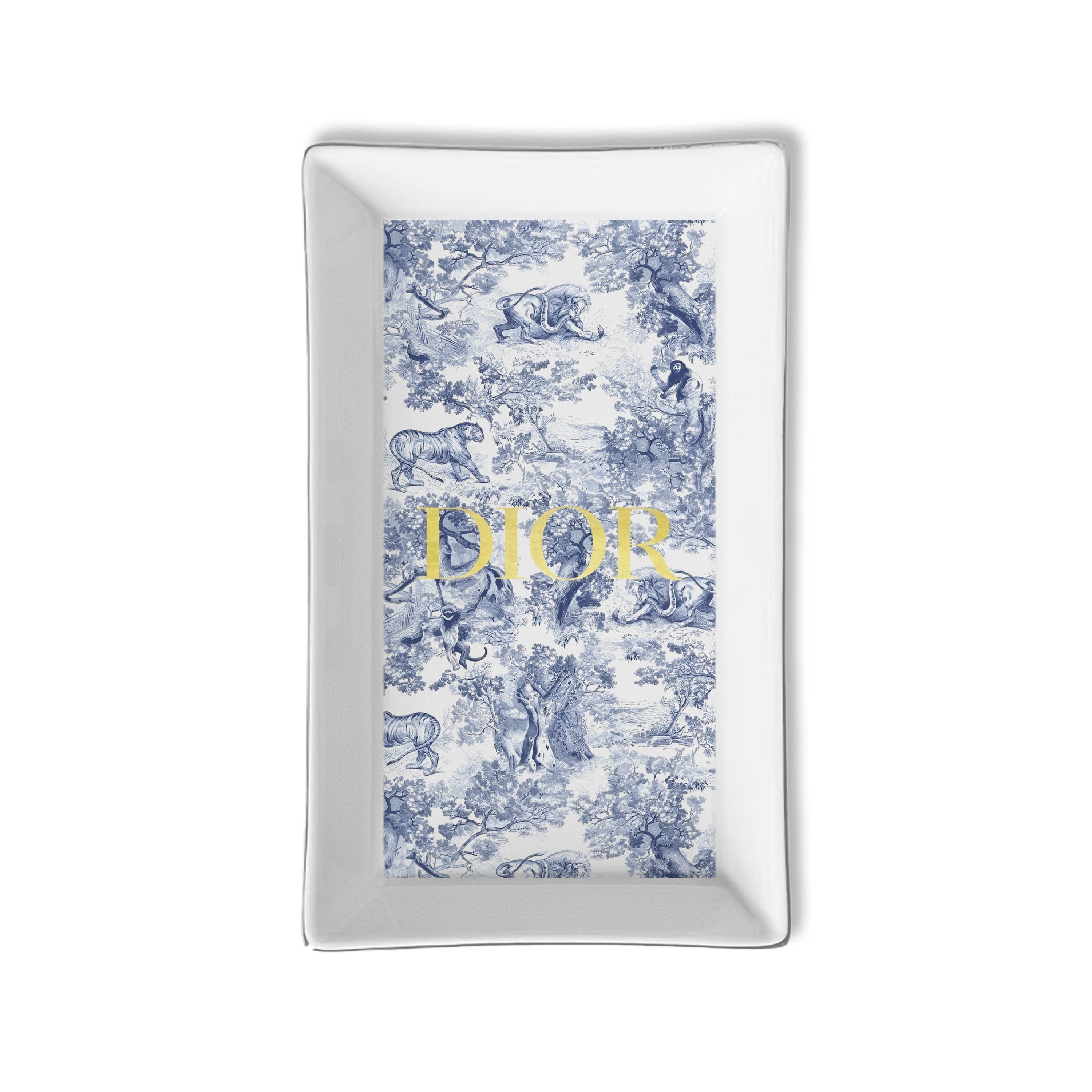 Blue Toile Ceramic Tray
