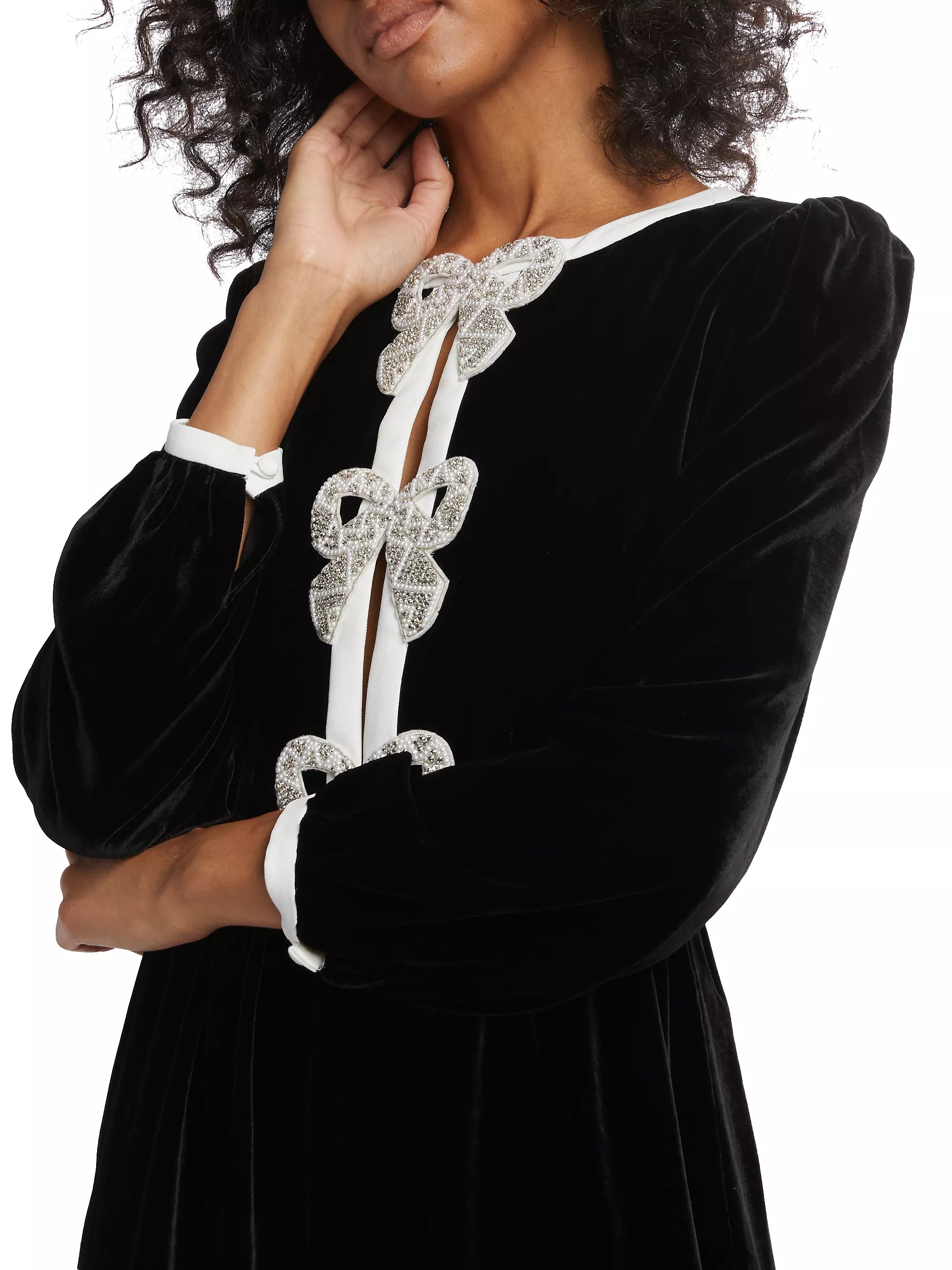 Black Camille Bow Mini Dress