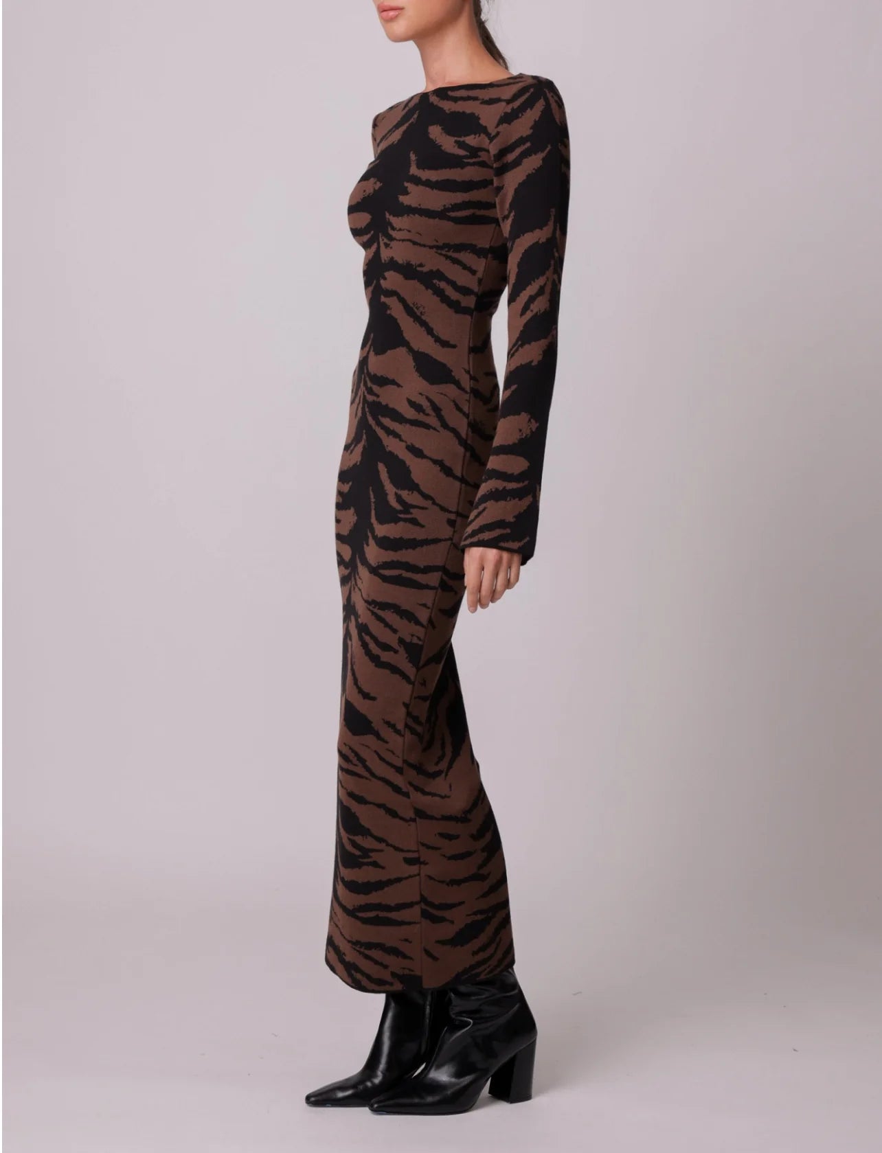 Brown Cecily Sweater Midi Dress