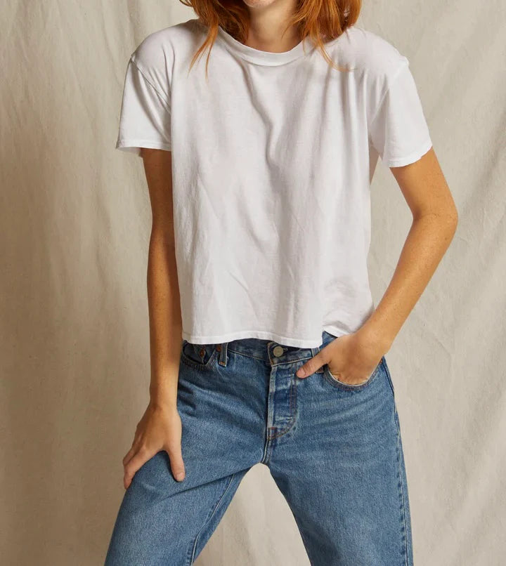 White Harley Boxy Crew Tee