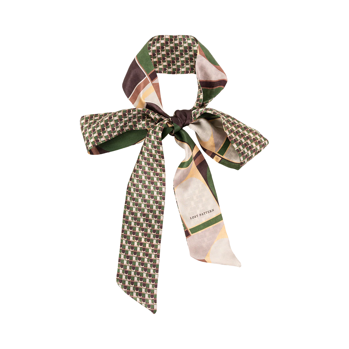 Green Modular Silk Twilly Scarf