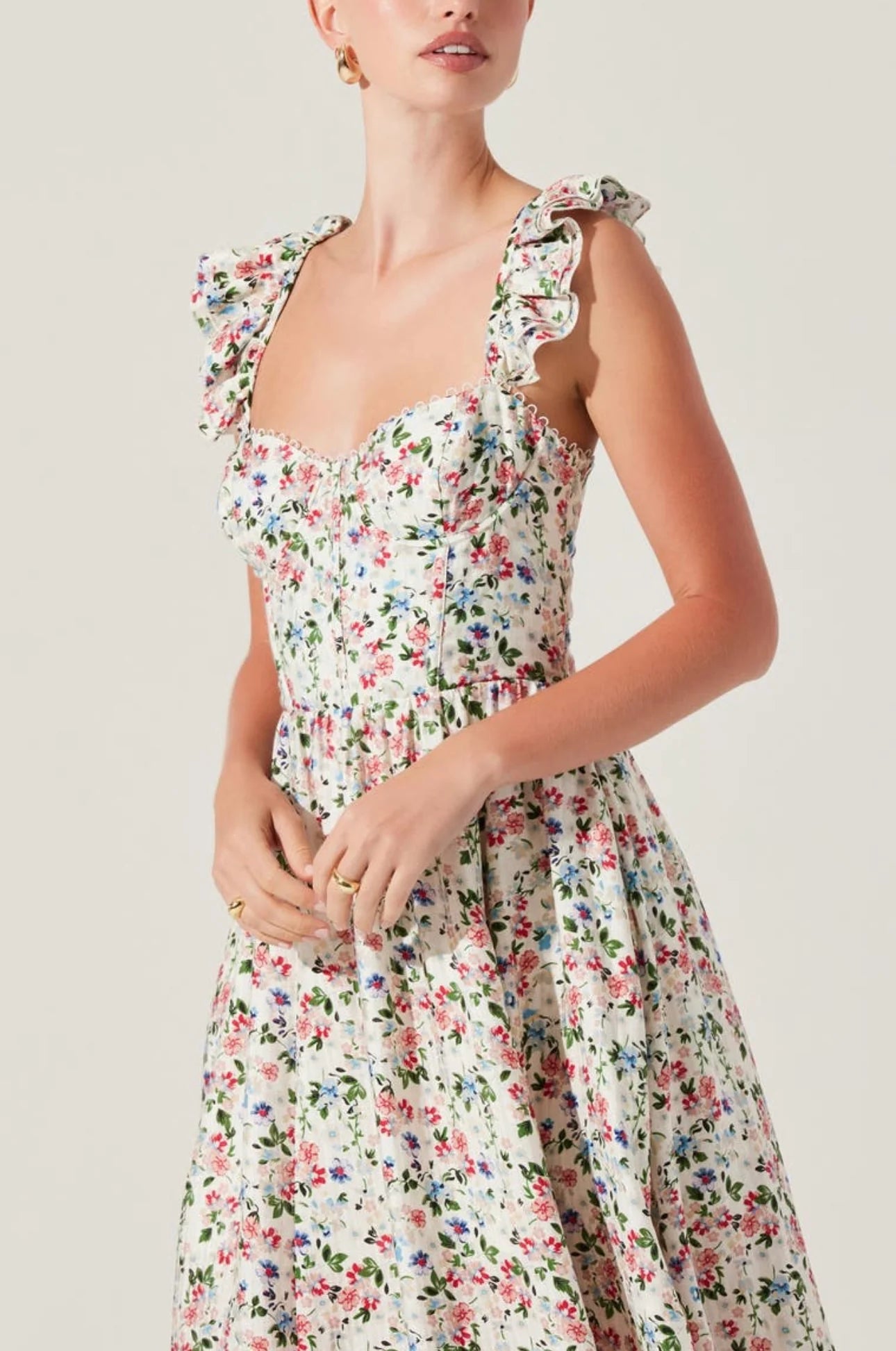 Ivory Multi Floral Wedelia Dress