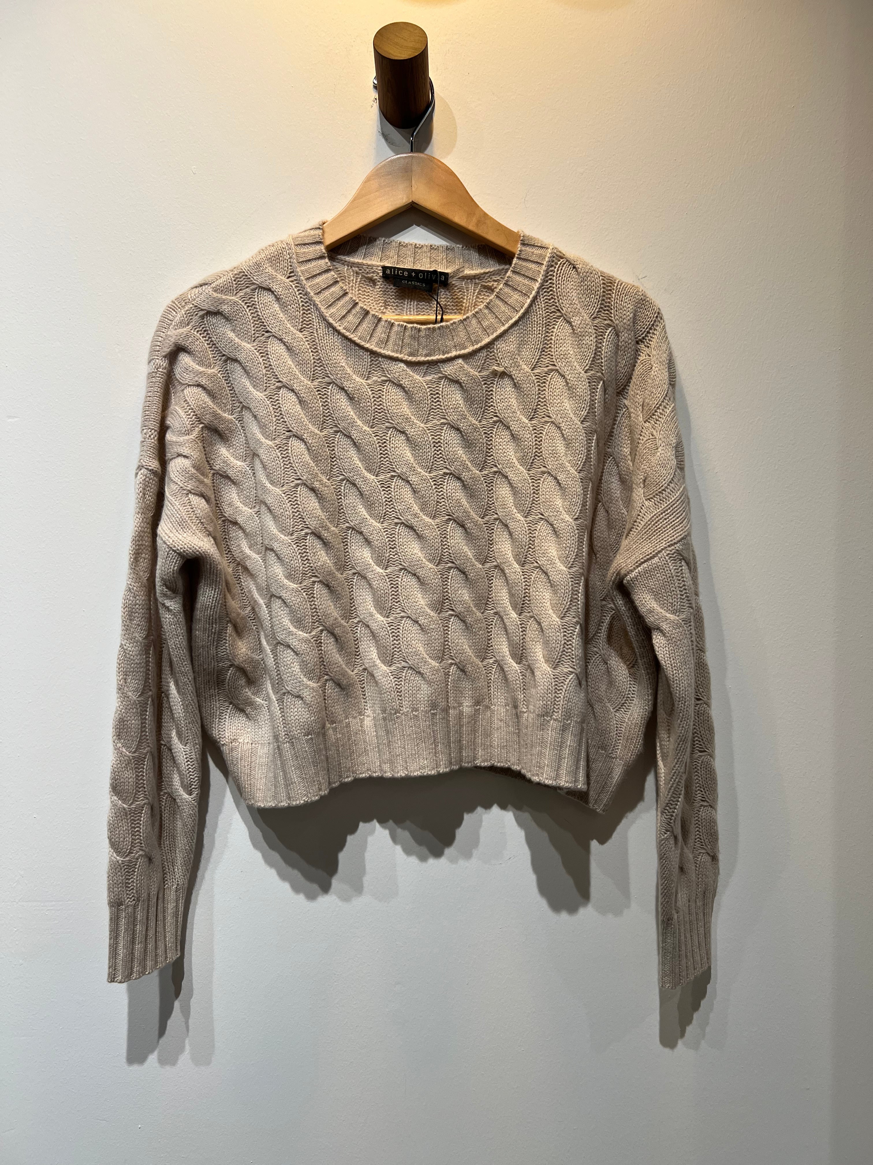 Cream Cecilie Crop Cable Pullover
