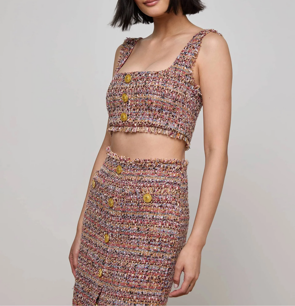 Mauve Tweed Maylin Bralette Top
