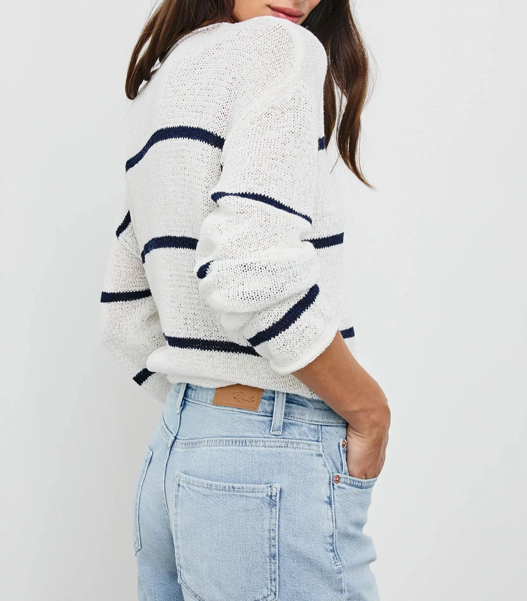 Navy White Evangeline Sweater
