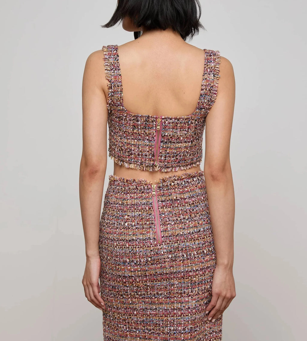 Mauve Tweed Maylin Bralette Top