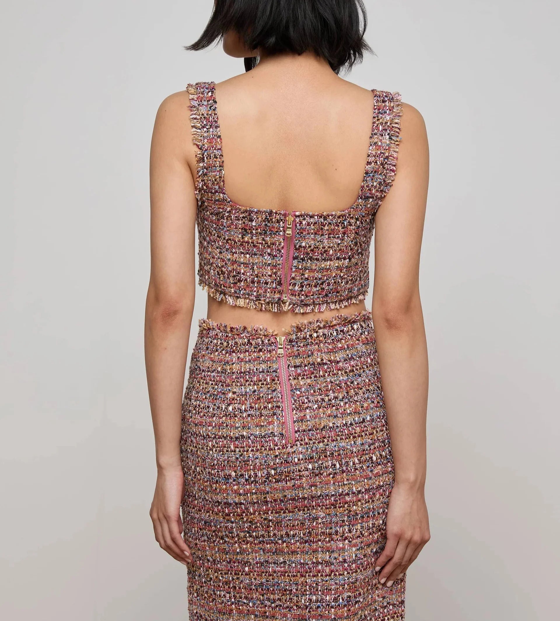 Mauve Tweed Maylin Bralette Top