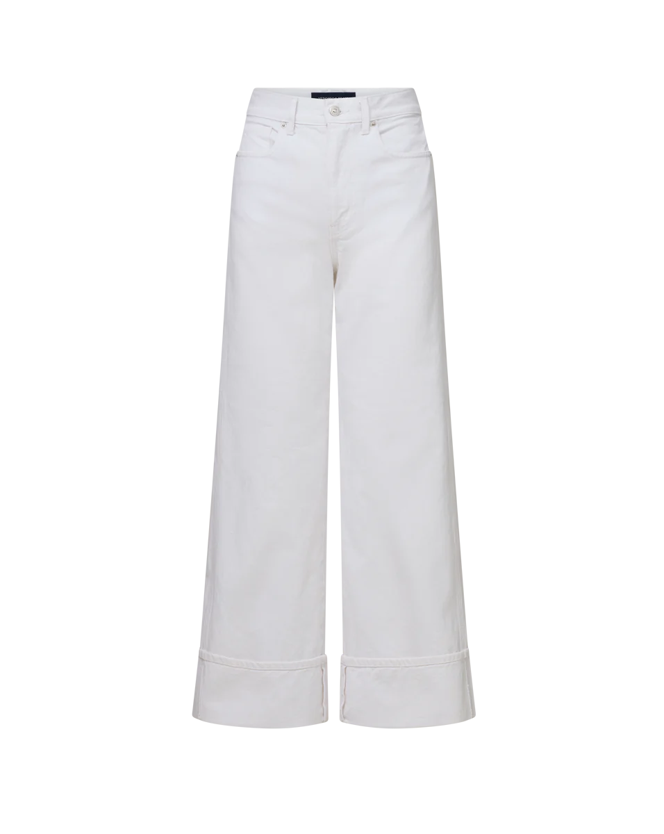 White Taylor Cropped High Rise Denim