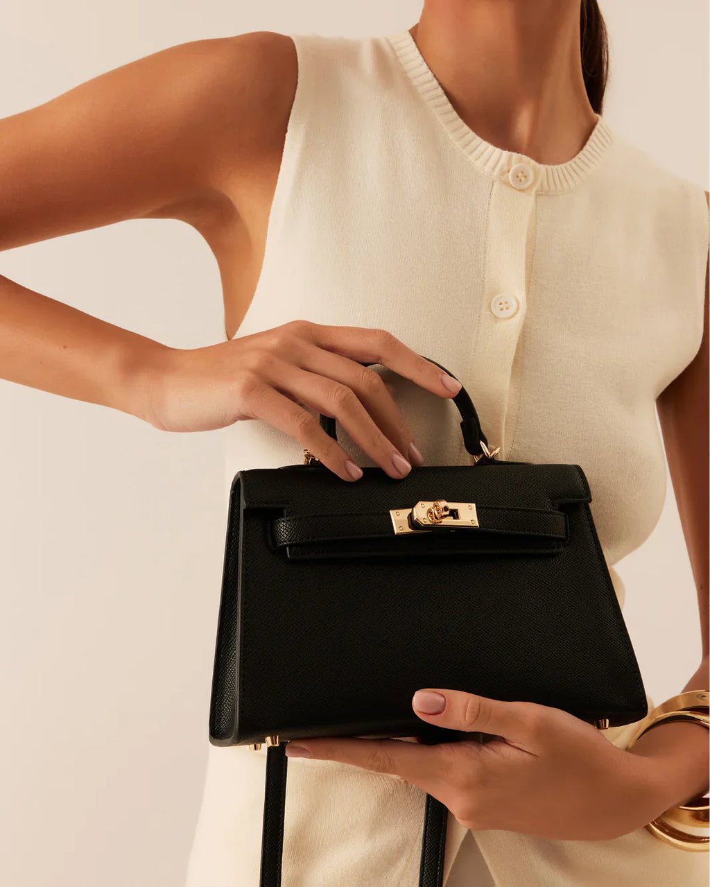 Black Hariette Handle Bag