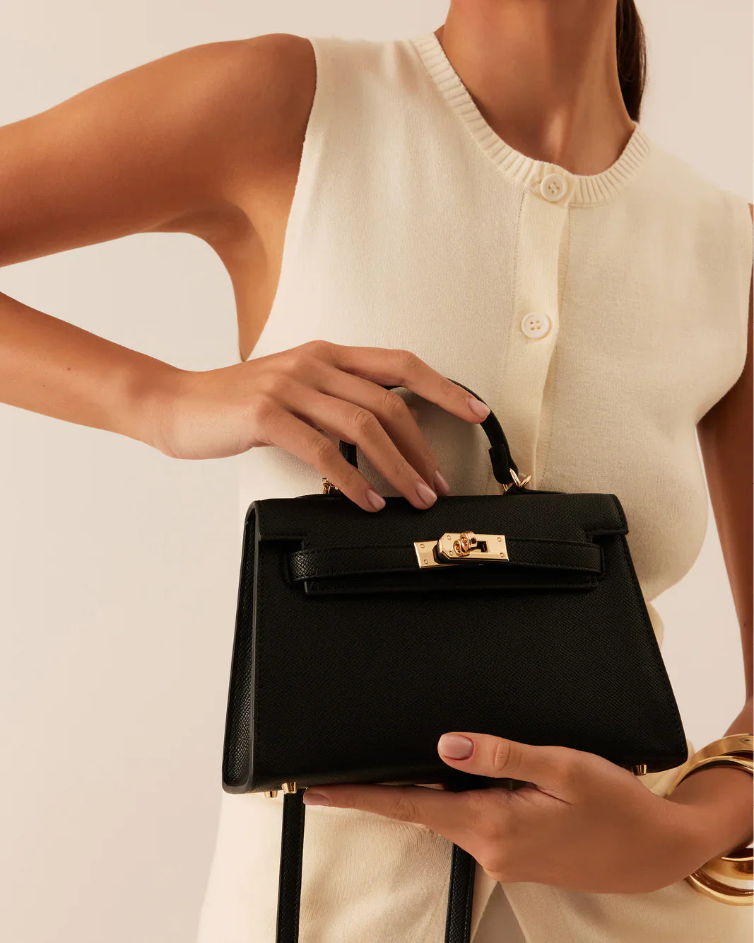 Black Hariette Handle Bag