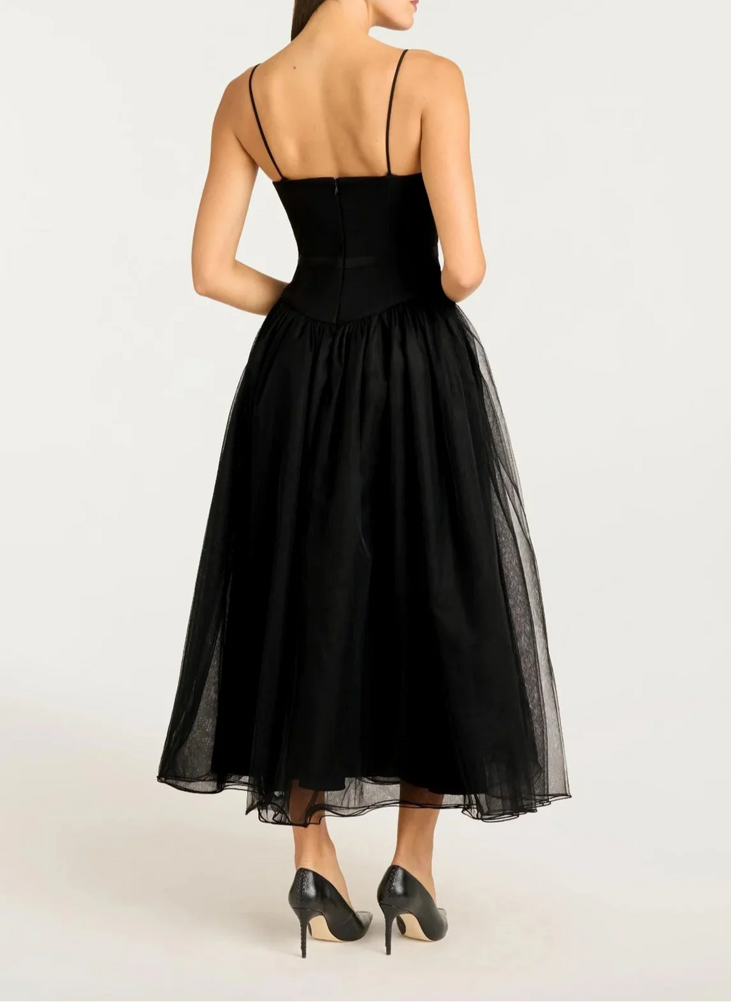 Black Floral Freddi Midi Dress